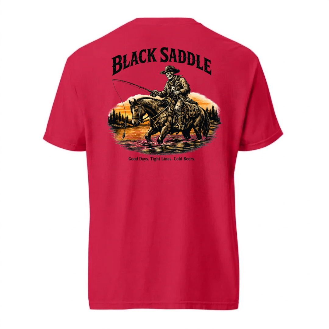 Black Saddle Fishing Rider Shirt