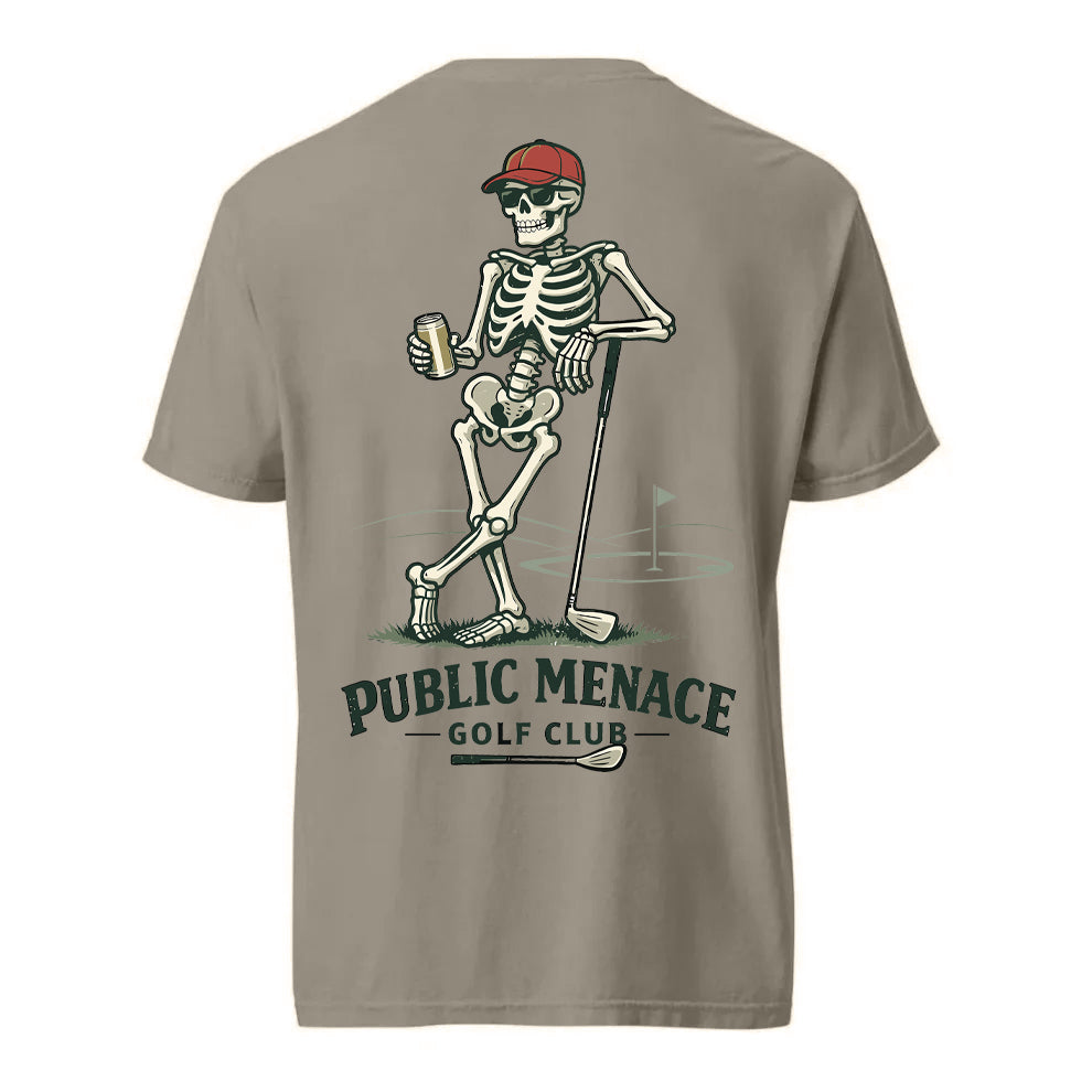 Public Menace Golf Club Skeleton Shirt
