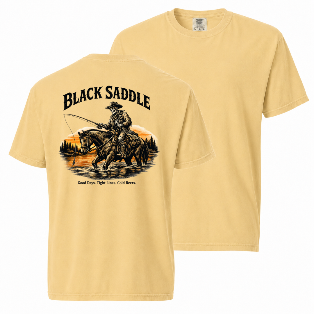 Black Saddle Fishing Rider Shirt