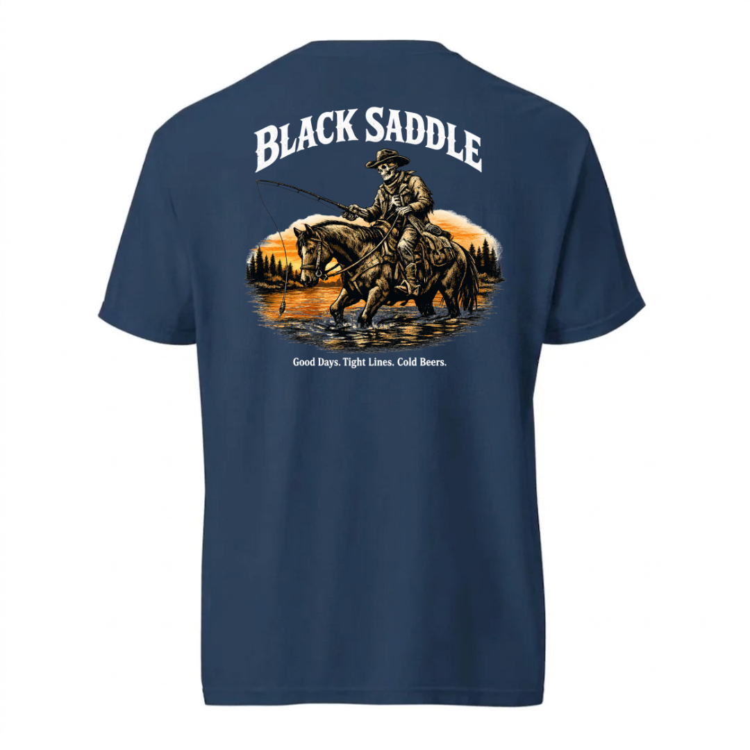 Black Saddle Fishing Rider Shirt